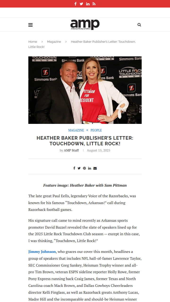 Touchdown moments coming to Little Rock