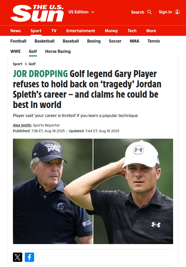 Gary Player Calls Out Spieth’s ‘Tragedy’