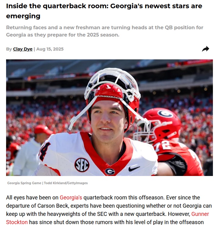 Georgia’s QB room is turning heads