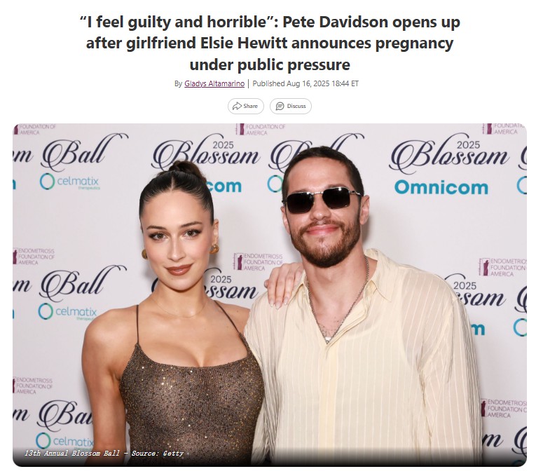 Pete Davidson’s Guilt Over Elsie’s Pregnancy 😬