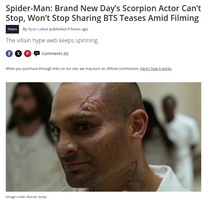 Scorpion Actor’s BTS Teases Fuel Symbiote Rumors 🦂
