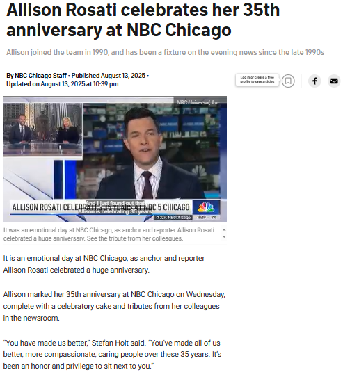 Chicago celebrates Allison Rosati’s 35 years