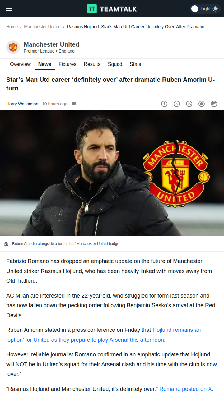 Hojlund’s United Exit: Milan Move Looms?