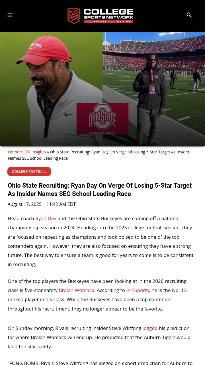 Buckeyes vs Tigers: Womack Recruiting Battle