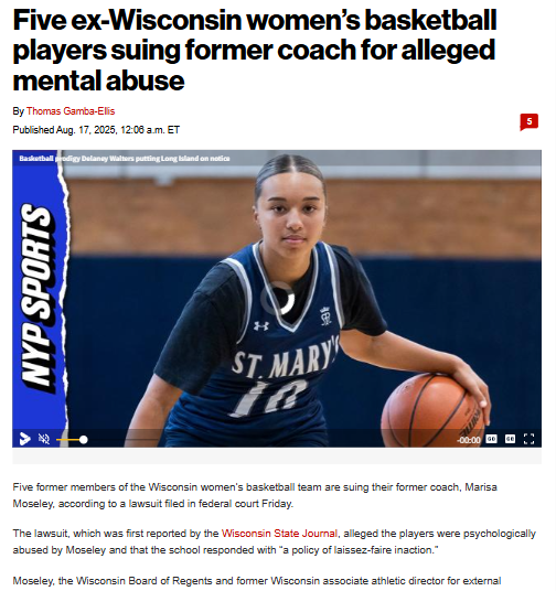 Wisconsin women’s basketball rocked by lawsuit