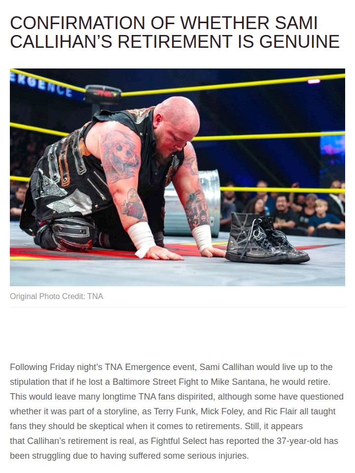 Is Sami Callihan’s Retirement for Real?