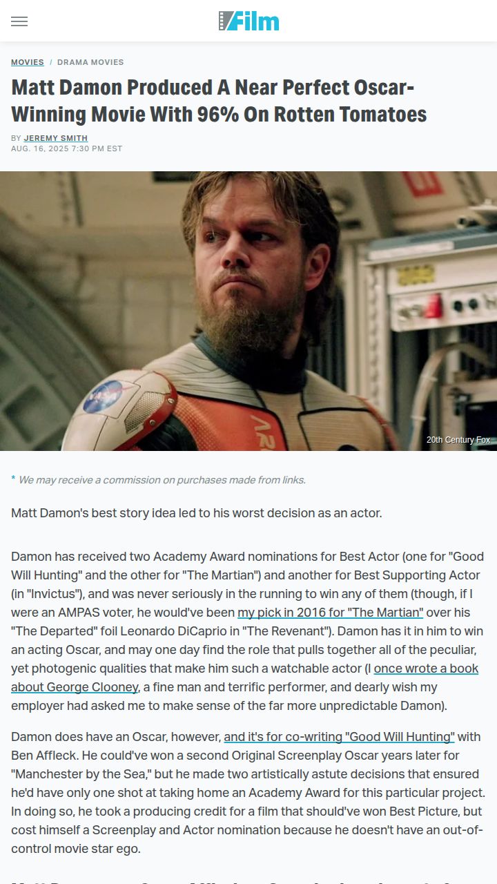 Matt Damon Drama: Oscar Snub or Strategy? 🎬