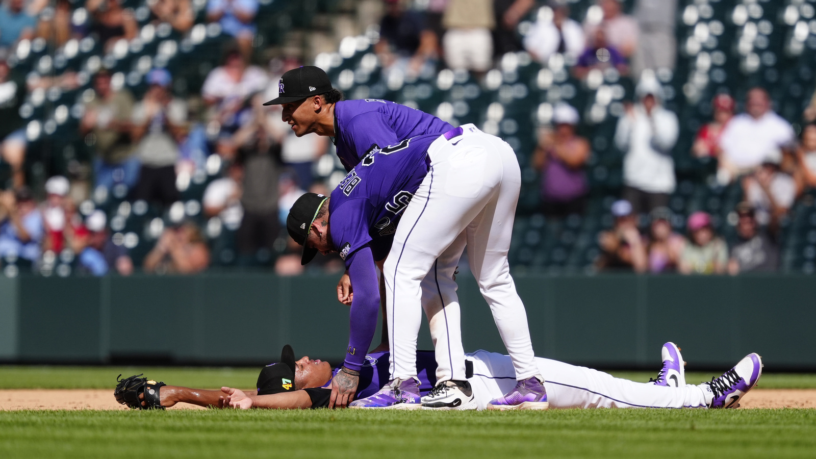 Rockies pitcher’s wild collision seals win
