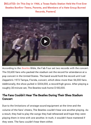 Beatles' Shea Stadium magic
