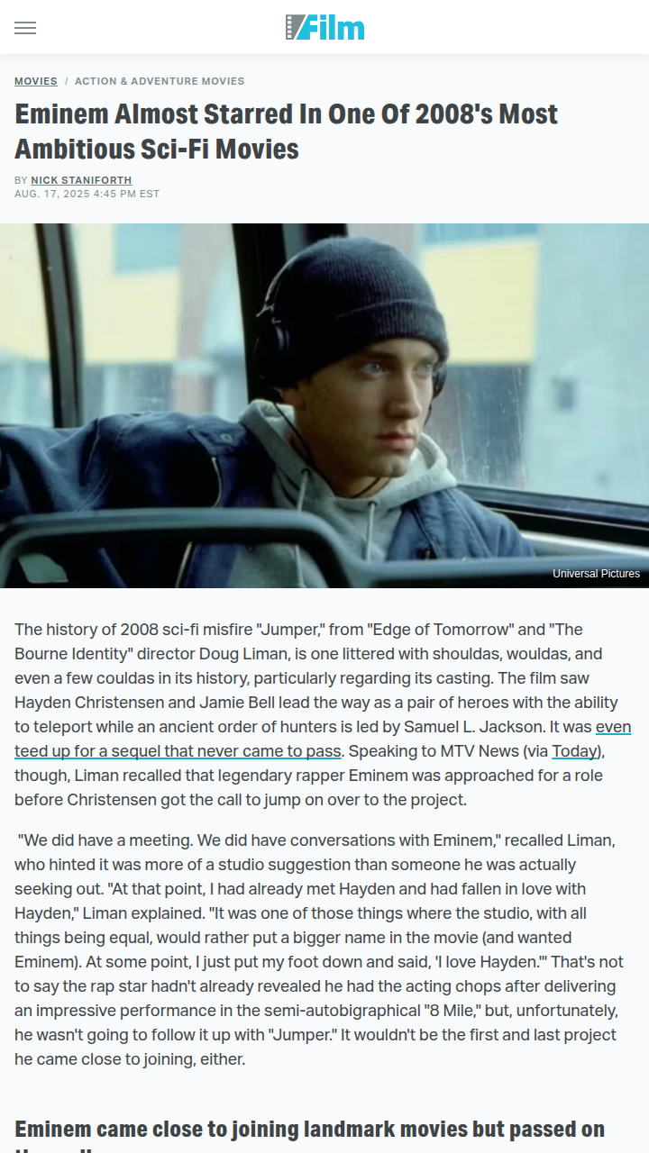 Eminem's Sci-Fi Movie That Never Was 🎬