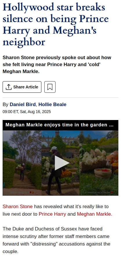 Life next to Harry and Meghan