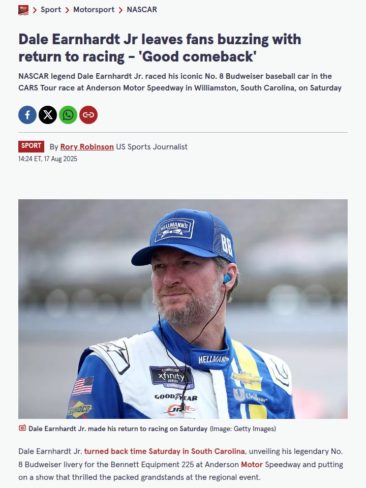 Dale Jr. revives racing magic in South Carolina