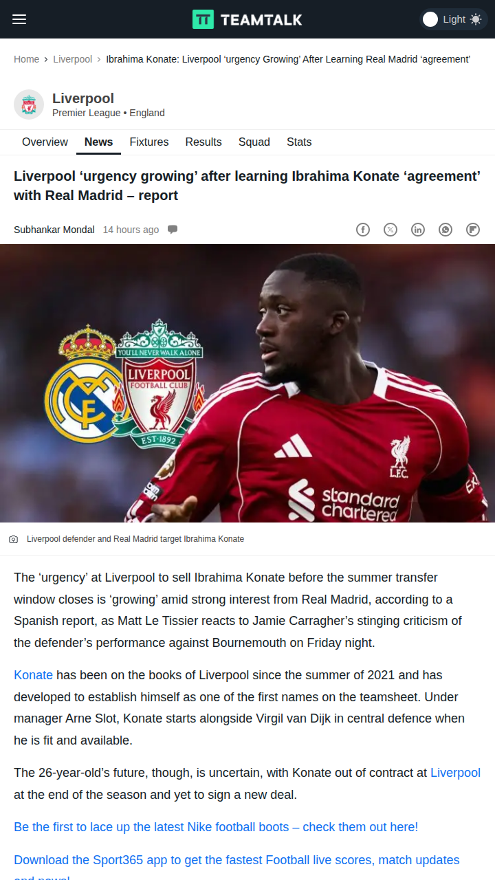 Konate Transfer Saga: Reds vs. Los Blancos