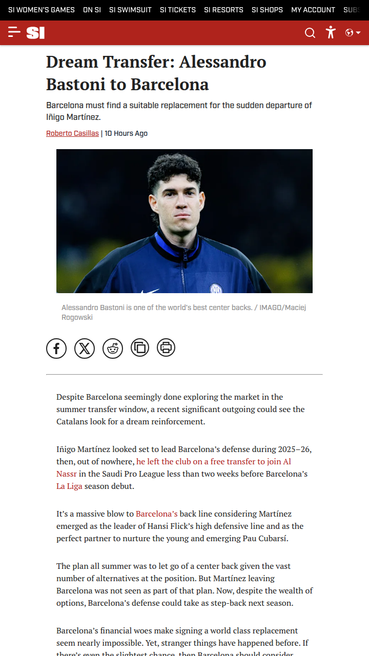 Bastoni to Barça: The Dream Defensive Duo?