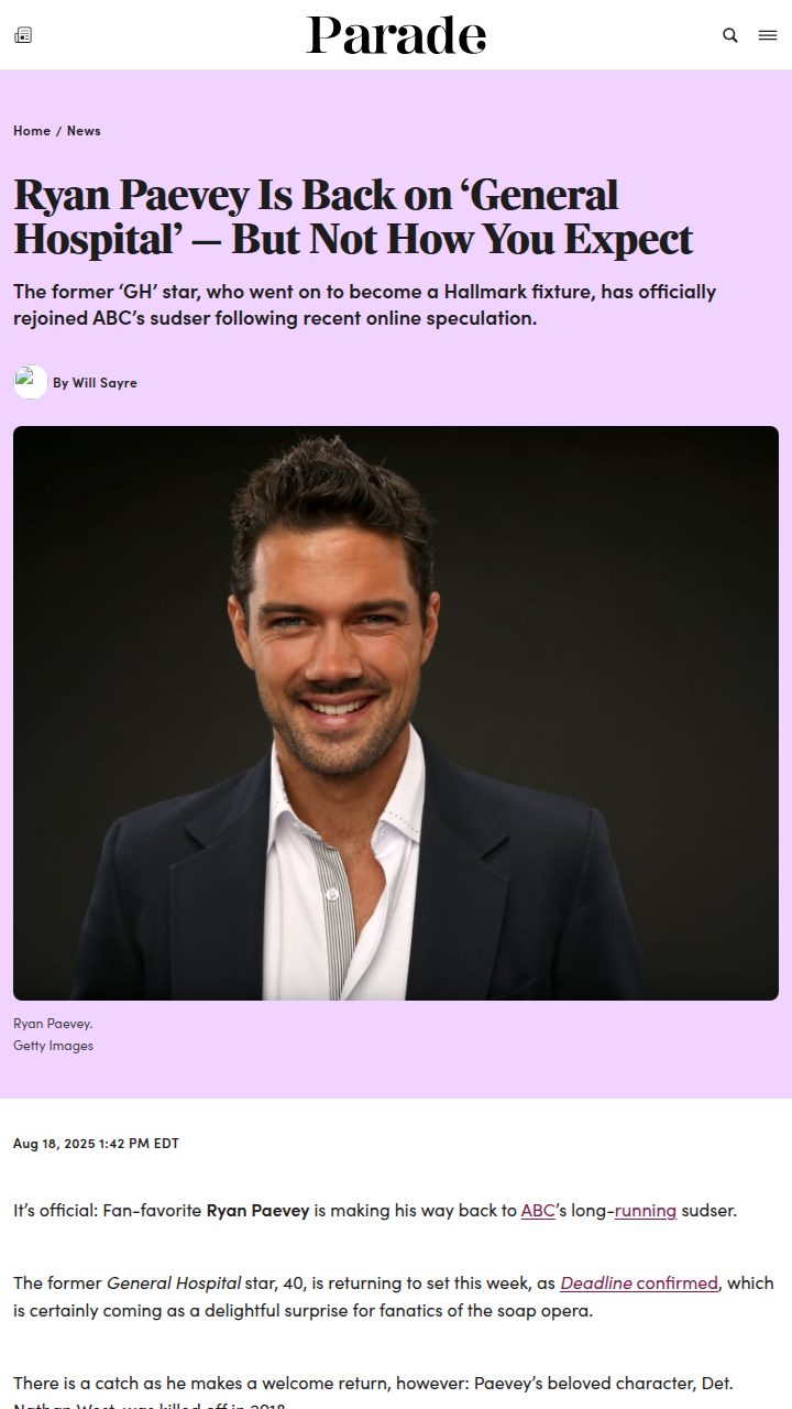 Ryan Paevey’s GH Comeback?! 👀
