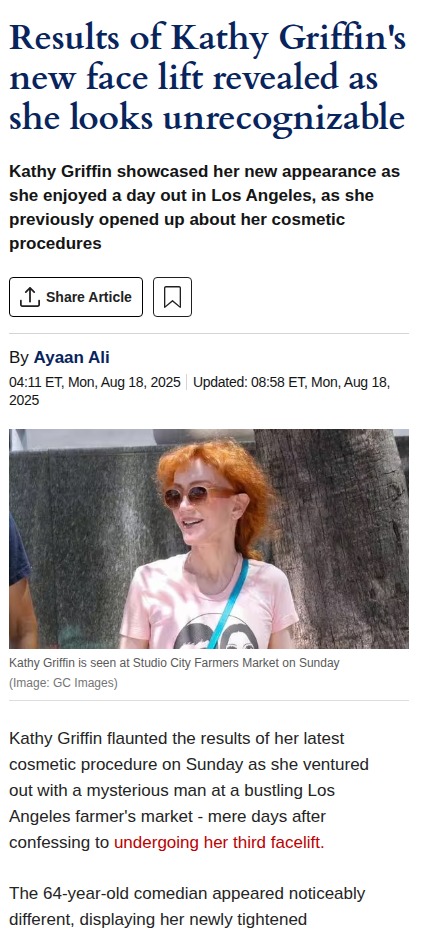 Kathy Griffin’s bold new look stuns LA crowd