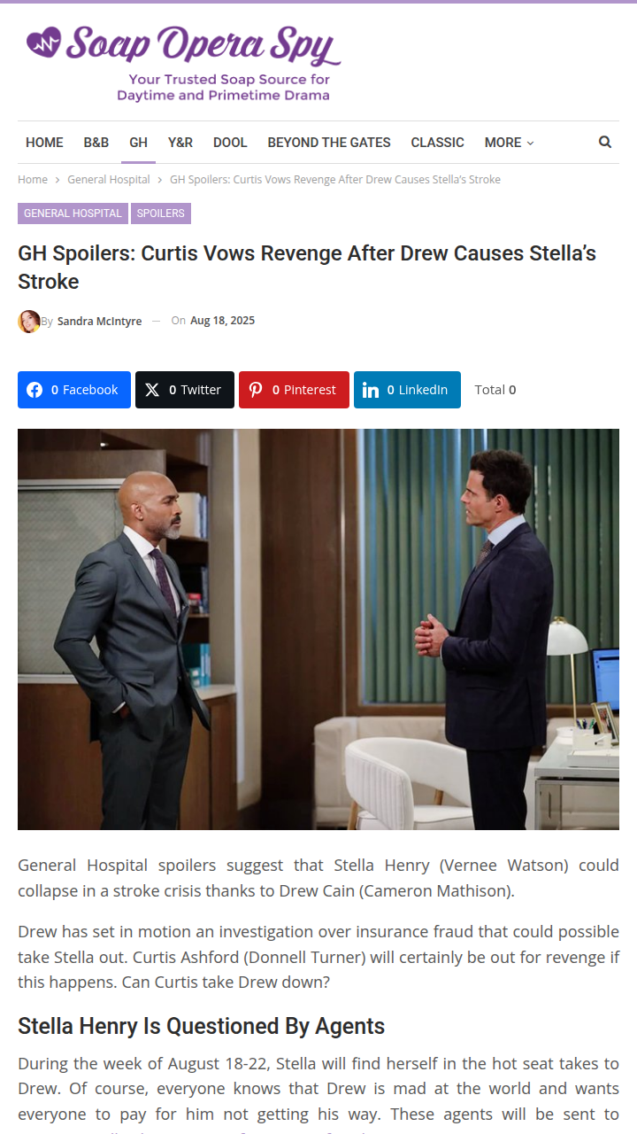 Curtis seeks payback after Stella’s stroke