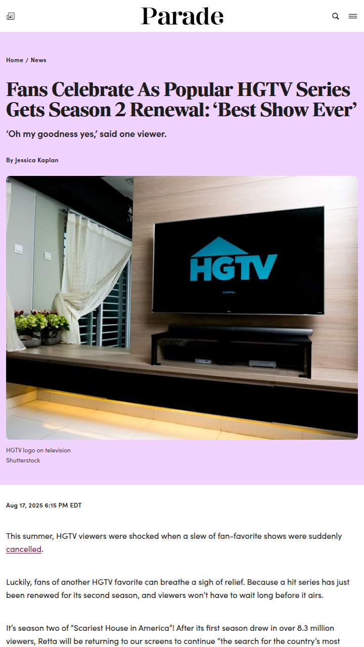 Retta回归！HGTV最恐怖房屋续订啦👻