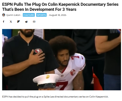 ESPN Shelves Kaepernick Doc w/ Spike Lee 😳