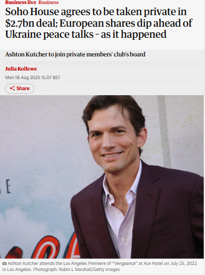 Soho House Goes Private—Ashton Kutcher Joins Board!