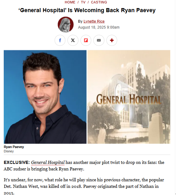 Ryan Paevey’s GH Comeback Shocks Fans! 😱