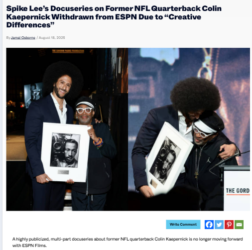 Spike Lee & ESPN Split Over Kaepernick Doc 😱