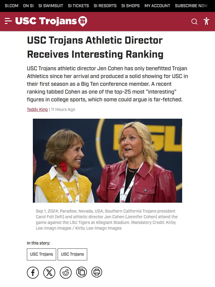 USC’s Jen Cohen shakes up college sports