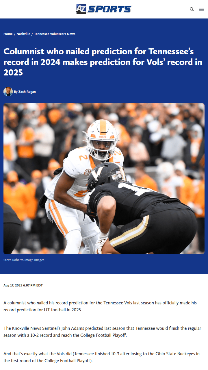 Tennessee Vols’ 2025 season: Can they hit 10 wins again?