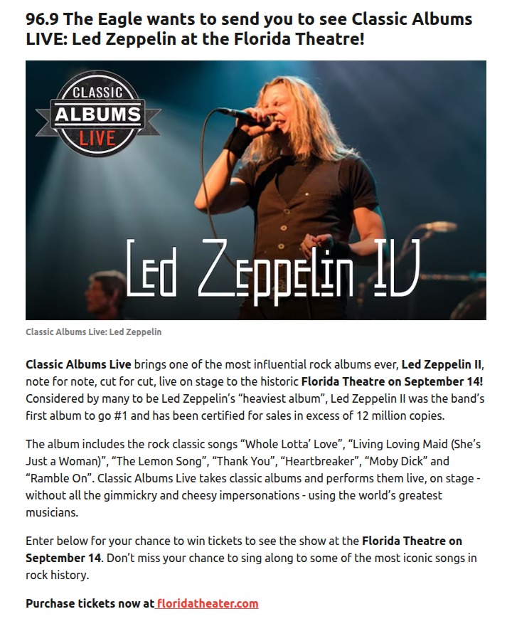 Led Zeppelin II live in Jacksonville!