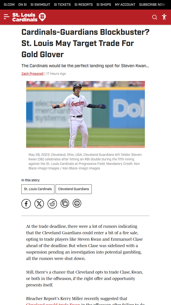 Should the Cards Go All-In for Gold Glove Kwan?