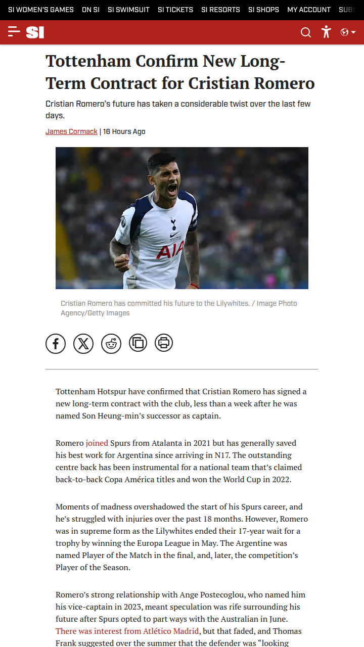 Cuti Romero Signs On: Spurs’ New Era Begins