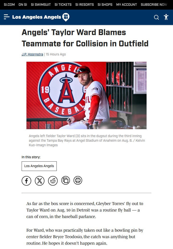 Outfield mix-ups highlight Angels' growing pains