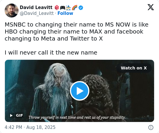 MSNBC变MS NOW引发网友狂嘲😂