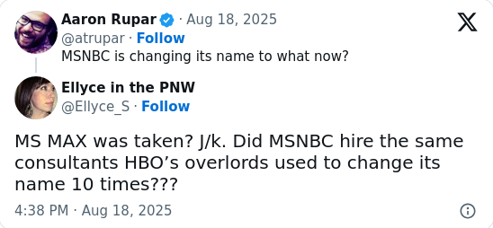 MSNBC变MS NOW引发网友狂嘲😂