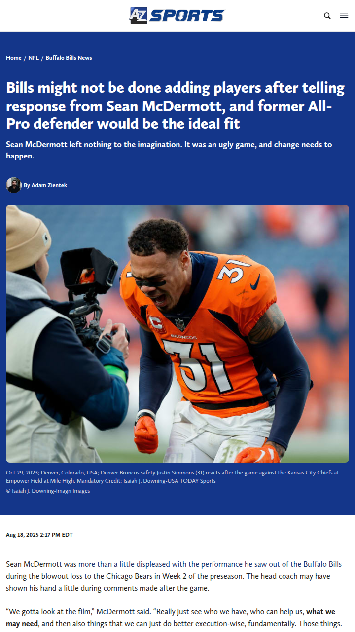 Bills’ safety shakeup? Justin Simmons could be the answer