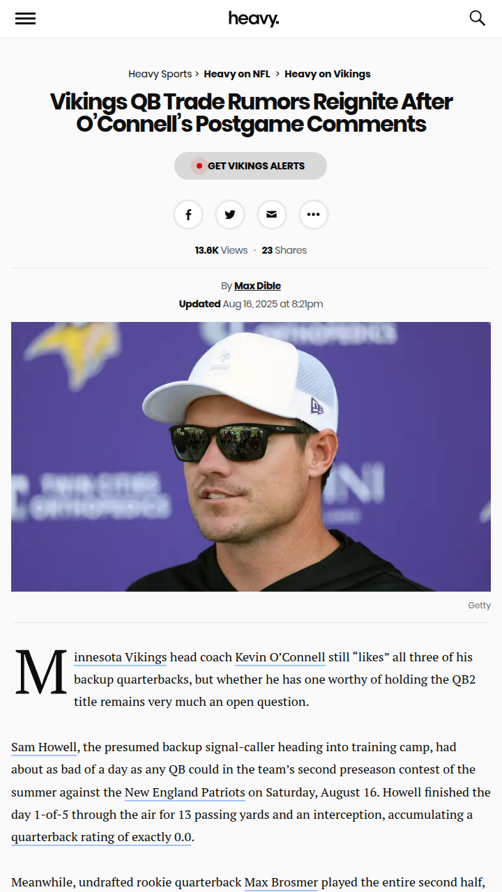 Vikings’ backup QB battle heats up