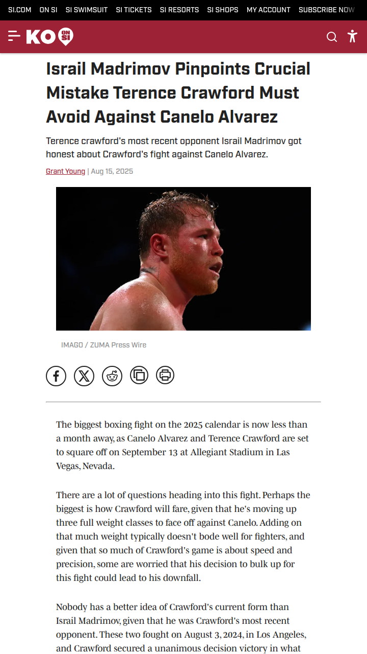 Canelo vs Bud: Will Weight Be Crawford’s Downfall?