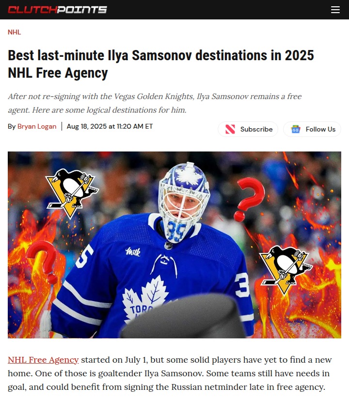 Where Should Samsonov Land Next?