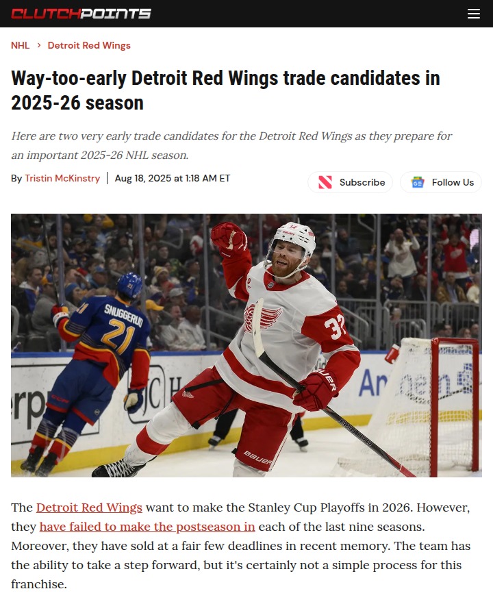 Red Wings’ big trade decisions could shake up 2025-26