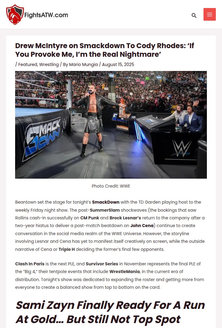 Drew McIntyre Calls Out The American Nightmare