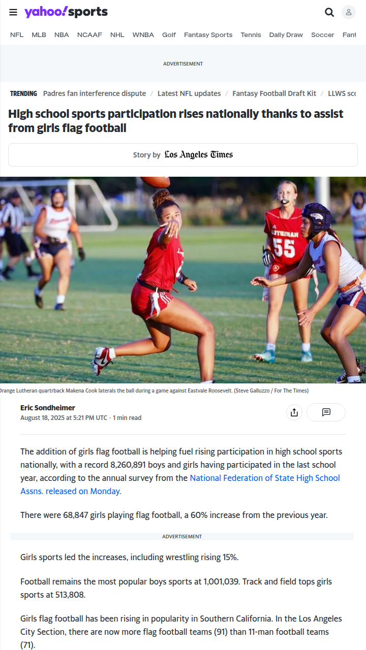 Girls Flag Football Changing the Game!