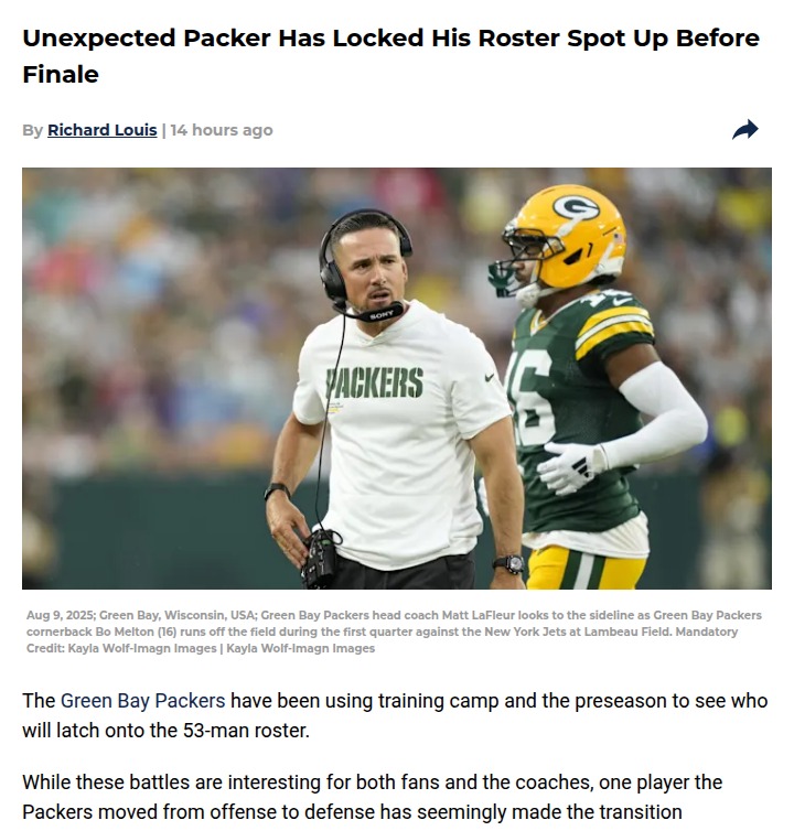 Packers' Bo Melton shines in surprise position switch