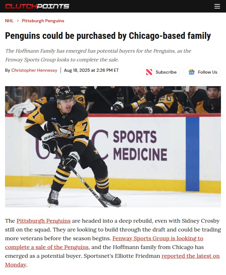 Penguins’ New Era? Chicago Family Eyes Takeover