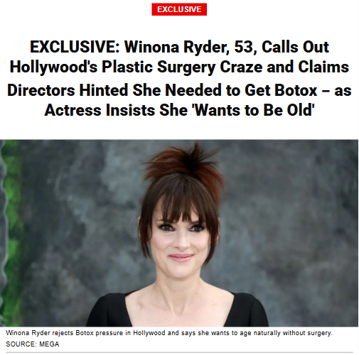 Winona Ryder’s Real Talk on Aging in Hollywood