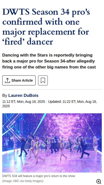 DWTS S34: Mark Ballas Returns After Gleb Fired! 💃