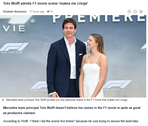 Toto Wolff’s F1 Movie Cameo Was Awkward 😂