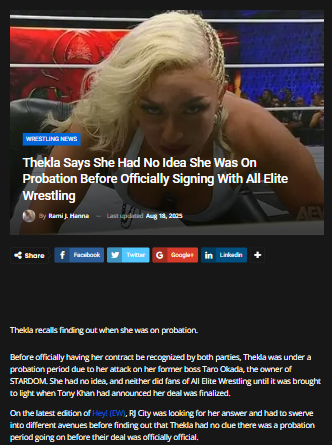 Thekla’s Wild AEW Debut: Didn’t Know She Was on Probation!