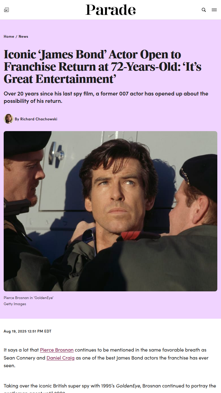 Pierce Brosnan Teases 007 Comeback? 👀