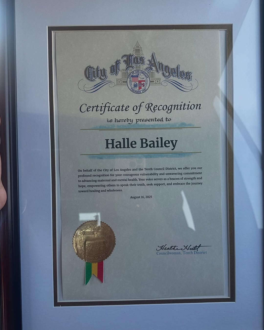 Halle Bailey honored for maternal health impact