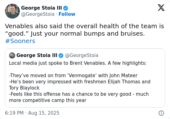 Sooners fans finally get good news on injuries